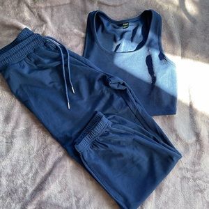 Blue sweat suit
